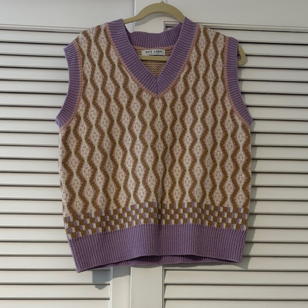 Purple and Brown Knit Vest